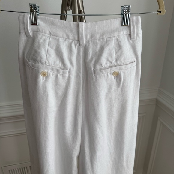 Madewell The Harlow Wide Leg 100% Linen Eyelet White Size 0 - Picture 9 of 10